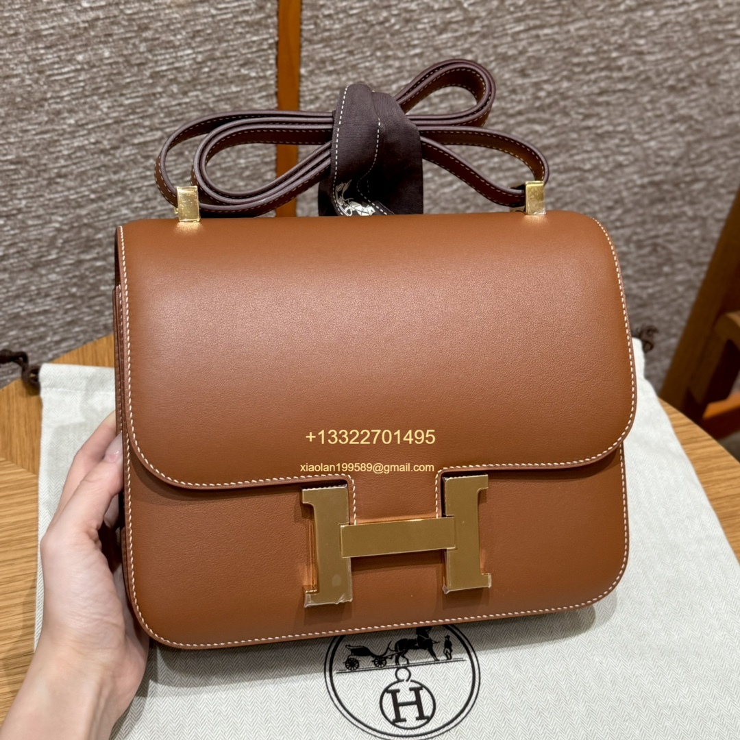 Hermès Constance 18/24 in Gold Brown Swift leather, purely handcrafted, high-end customization edition.