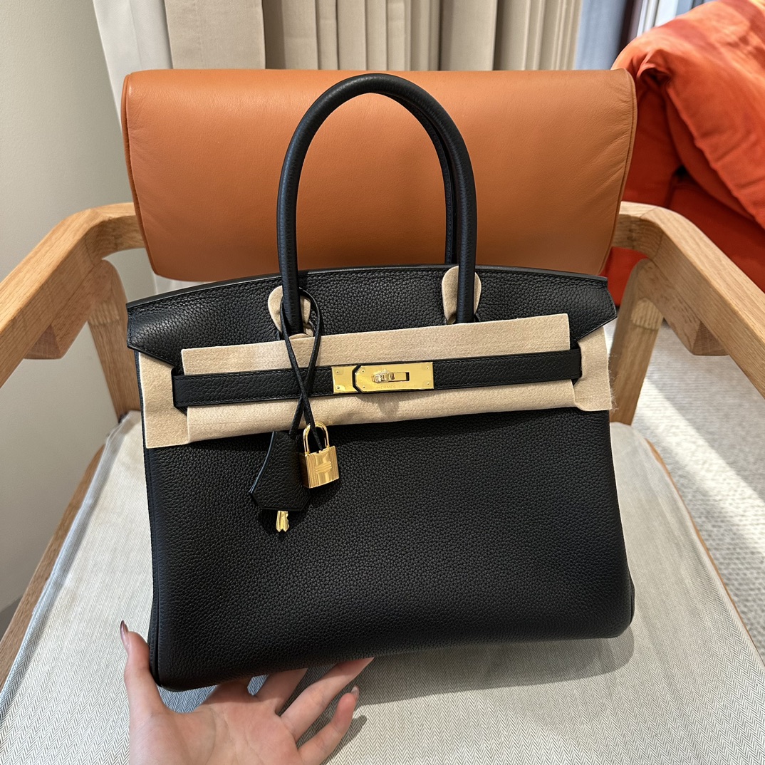 Hermès Birkin 25/30/35cm, handcrafted with togo  leather –Black