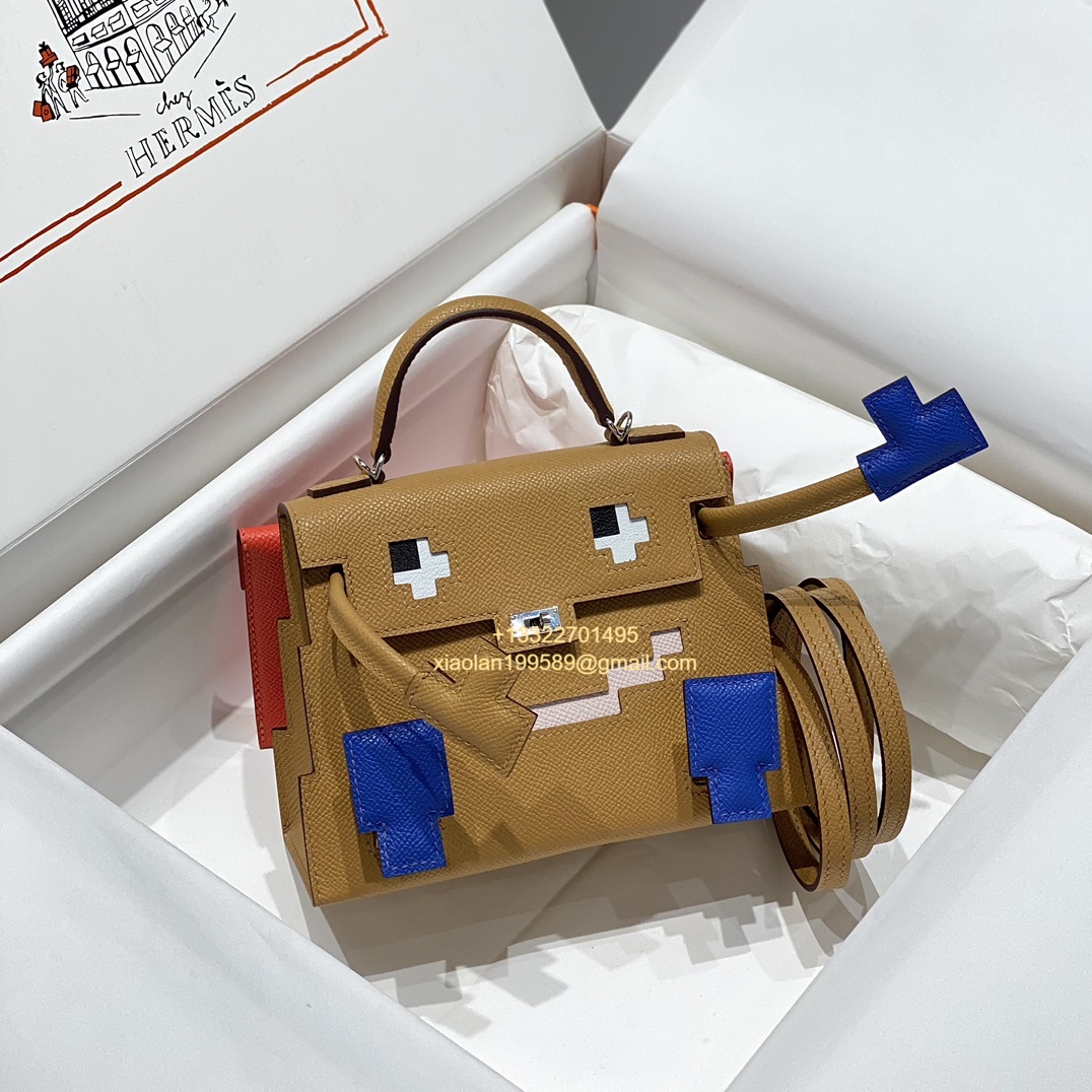 Hermès Kelly Doll Quelle Idole Picto Bag, Limited Edition in Milk Tea.