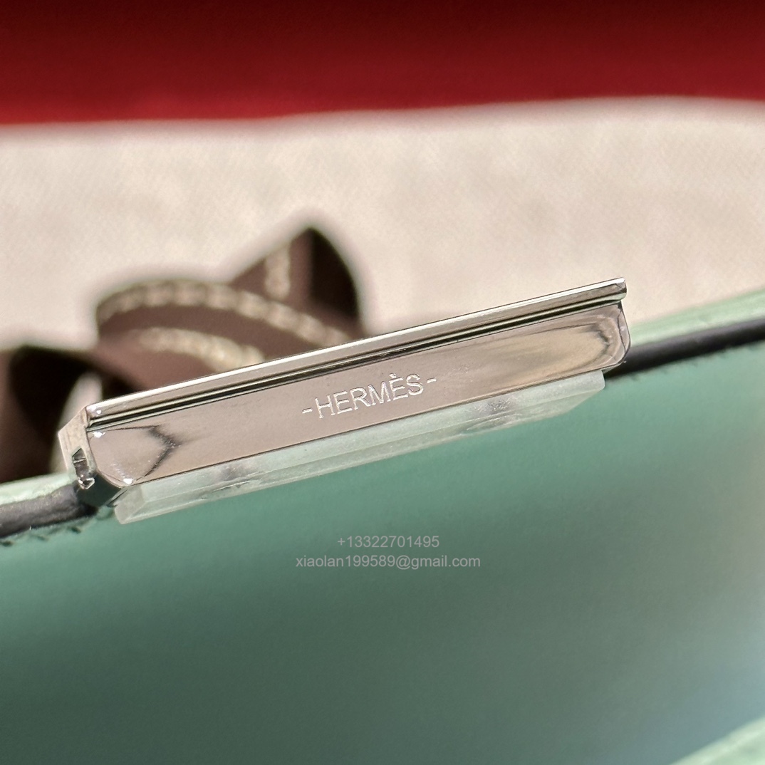 Hermès Constance 18/24cm in Crocodile Leather, Premium Handmade Customization-Mint Green