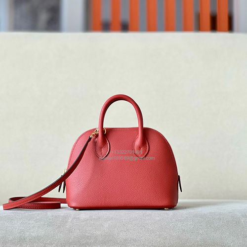 Hermès Bolide 19cm in Evercolor Leather, Fully Handmade, Color:Brick Red