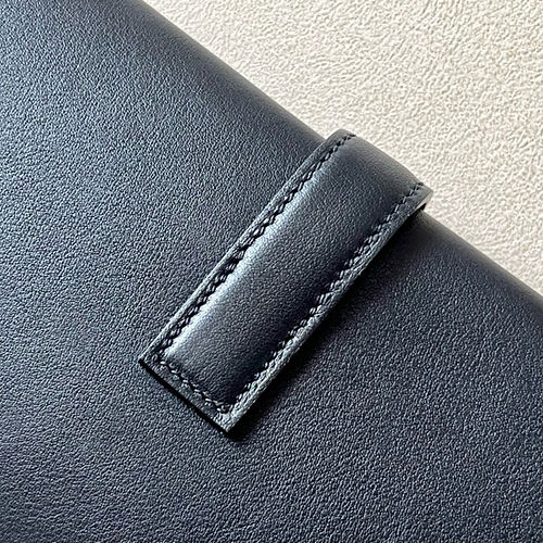 Hermes Jige Elan Clutch 29 in Black Swift Leather