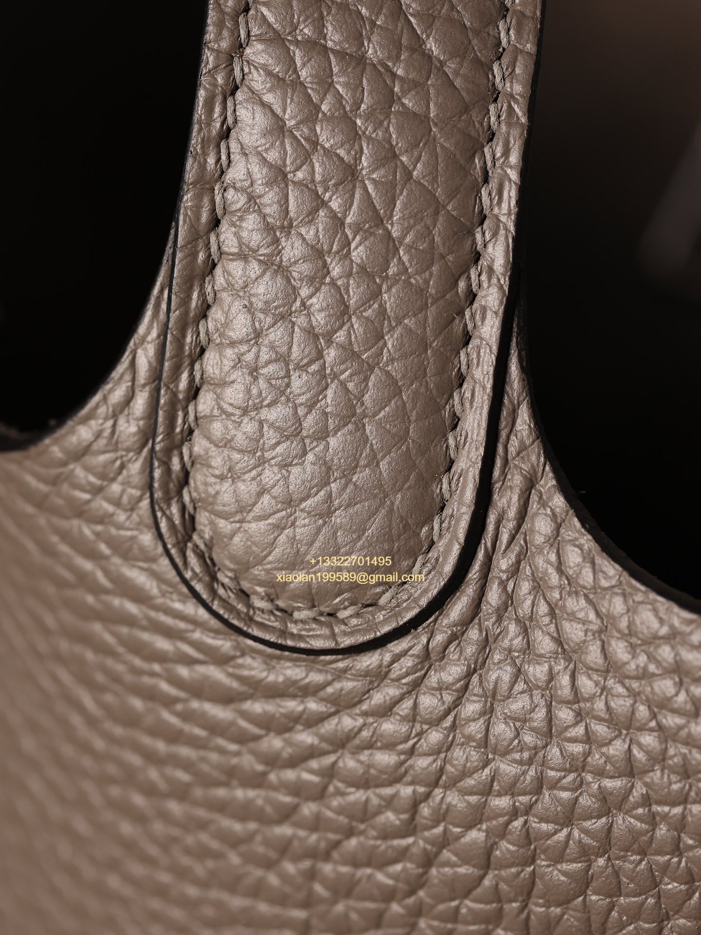 Hermès Picotin 18/22 in Clemence Leather, Hand-stitched with Beeswax Thread, High-end Customization - Etain Gray.