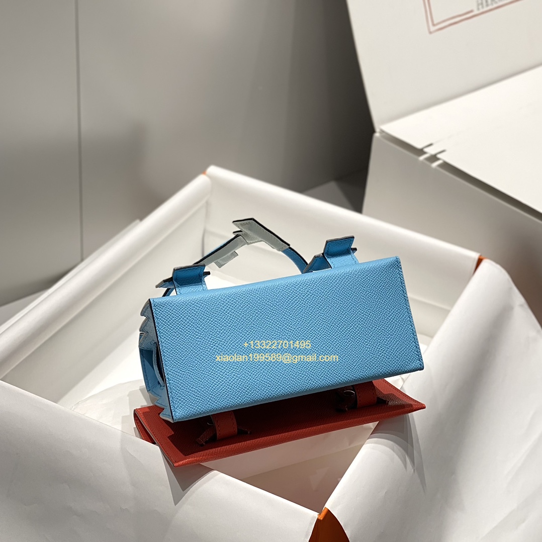 Hermès Kelly Doll Quelle Idole Picto Bag, Limited Edition in Candy Blue.