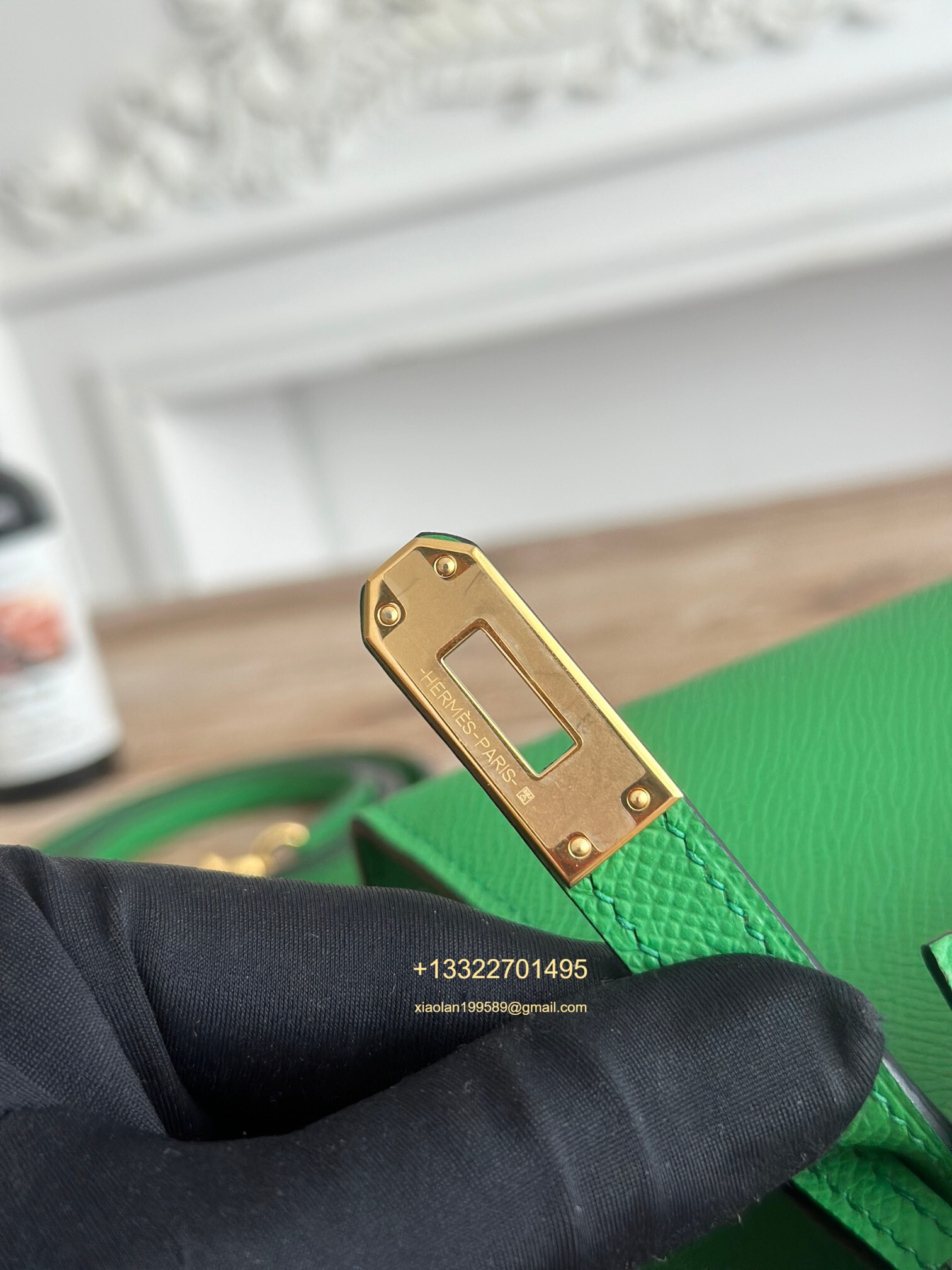 Hermès Epsom Leather Mini Kelly II in Bamboo Green Purely Handcrafted with Waxed Thread Stitching, High-End Customization