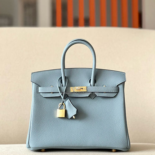 Hermès Birkin 25/30/35cm, handcrafted with togo  leather –Linen Blue