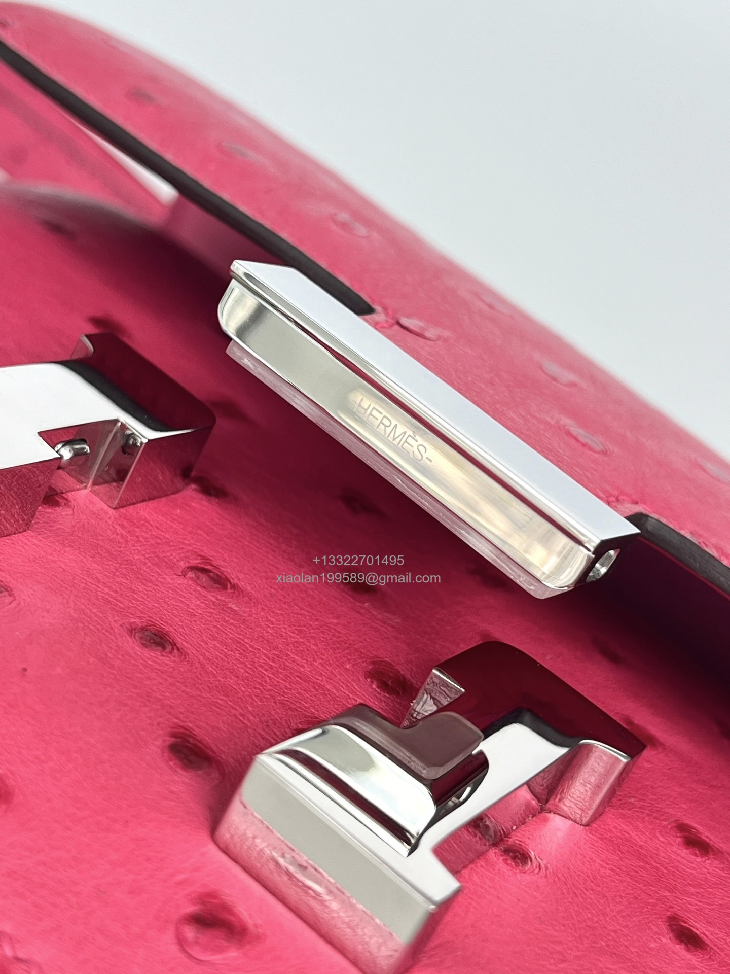 Hermès Constance 18/24 in Ostrich Leather, Premium Fully Handmade Exclusive Customization – Peach Pink
