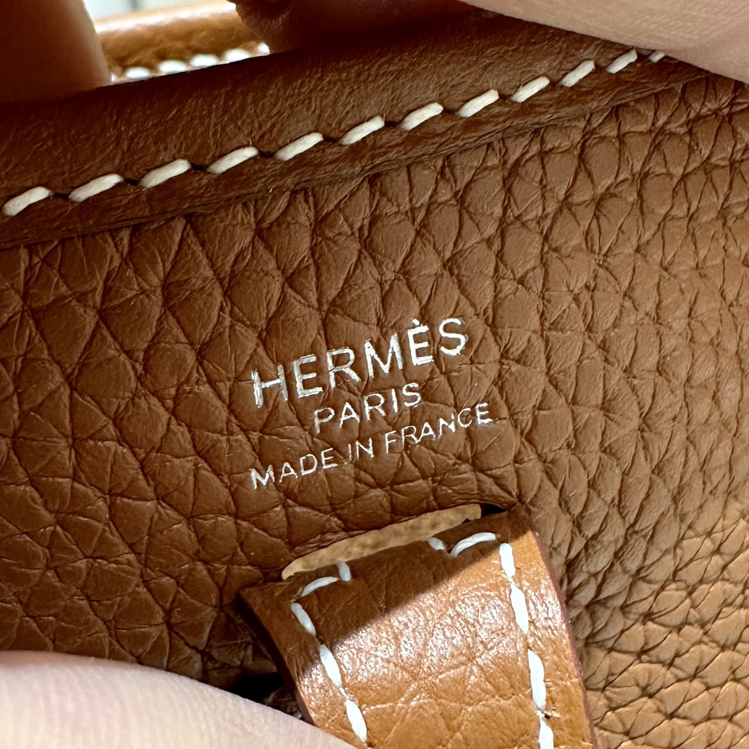 Hermès Evelyne mini Bag in Clemence Leather, Premium Handcrafted Customization-Gold Brown