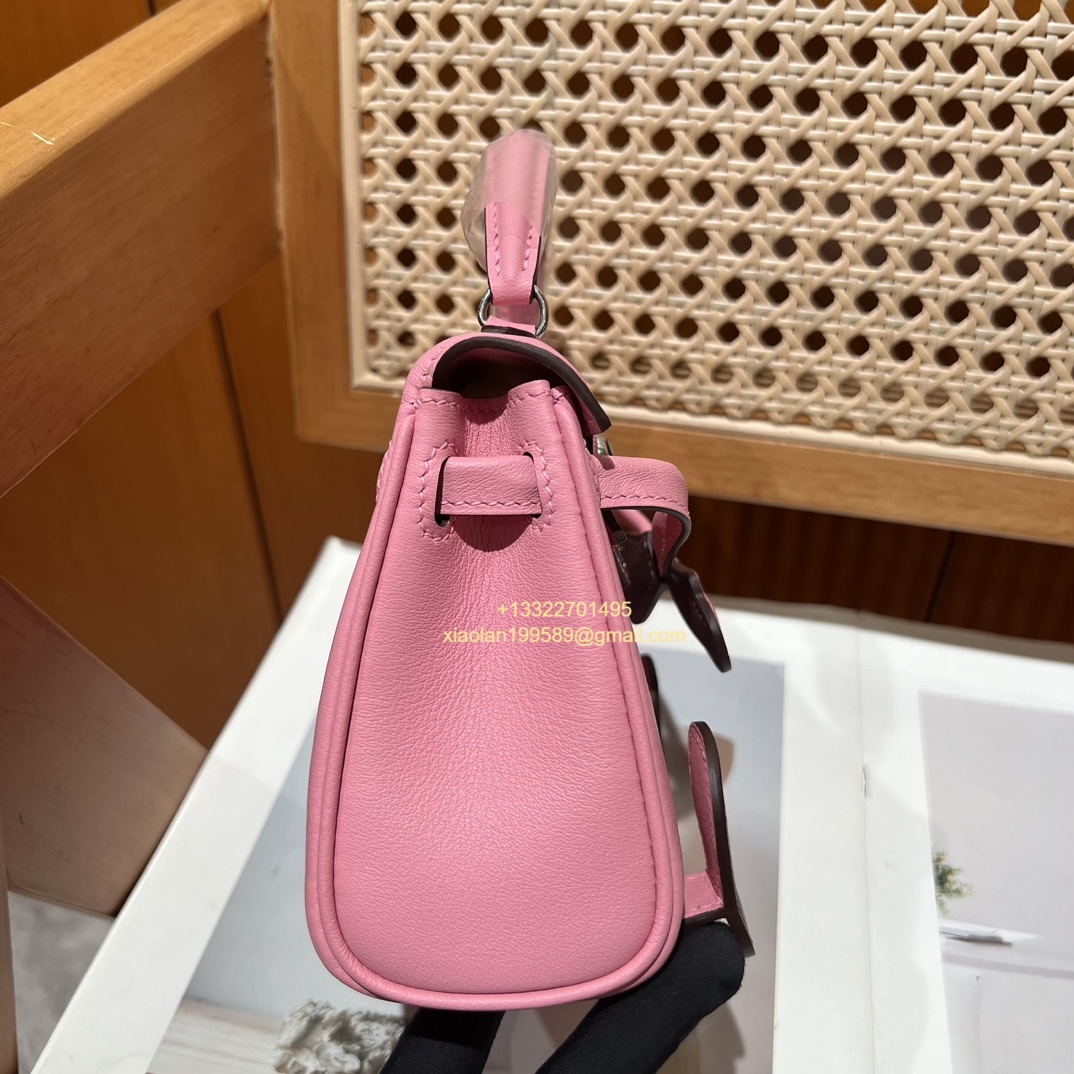 Hermès Kelly Doll Quelle Idole Picto Bag, Limited Edition in 3Q Pink, crafted from Swift Leather.