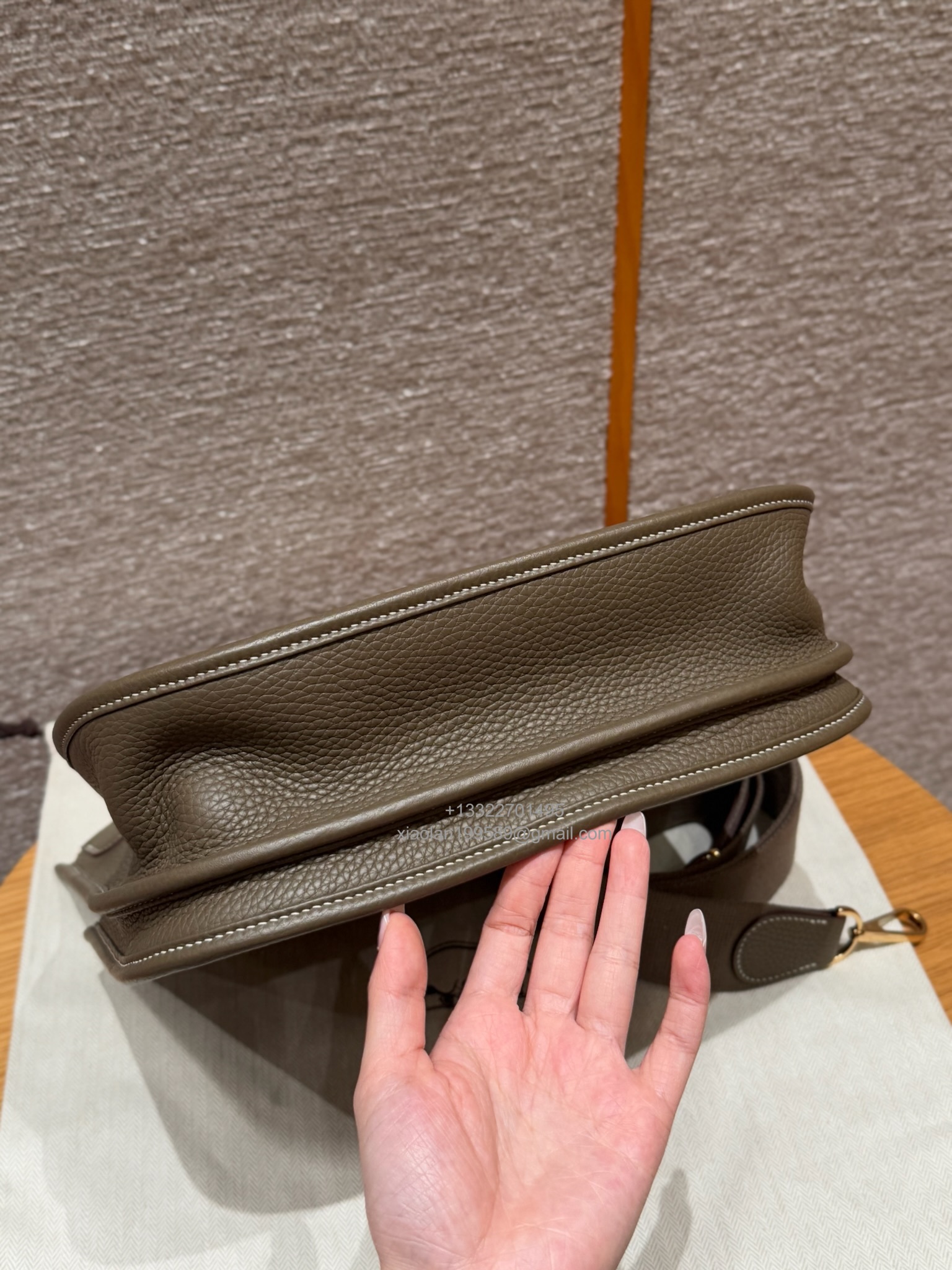 Hermès Evelyne Bag in Clemence Leather, Premium Handcrafted Customization – Etoupe.