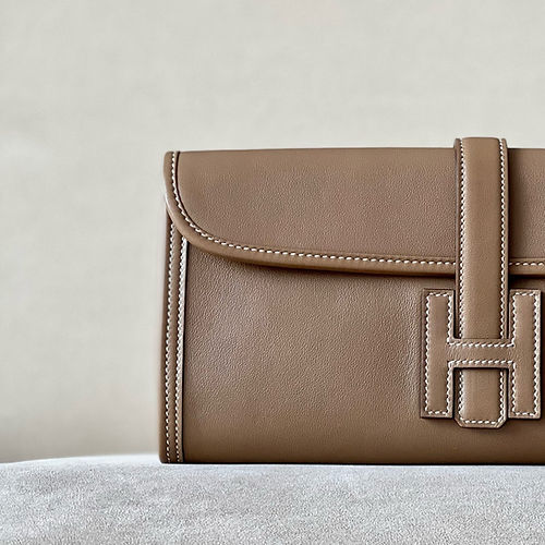 Hermes Jige Elan Clutch 29 in Elephant Grey Swift Leather
