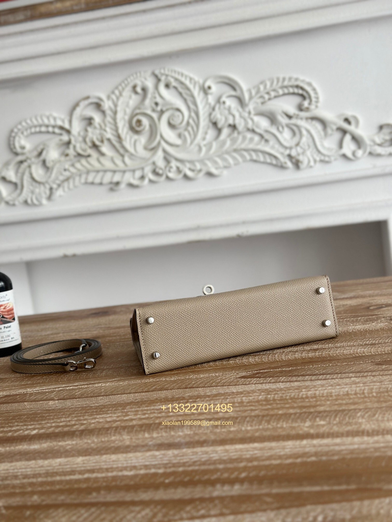 Hermès Epsom Leather Mini Kelly II in Asphalt Gray Purely Handcrafted with Waxed Thread Stitching, High-End Customization