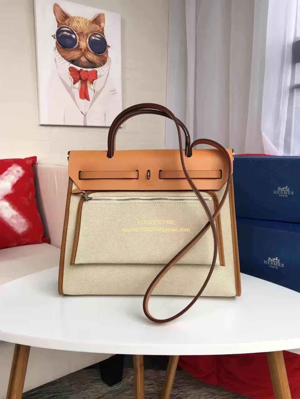 Hermès Herbag Zip 31 Bag, Original Custom Stainless Steel Hardware, French Factory Leather, Imported Double-layer High-dimensional Waterproof Canvas Material.