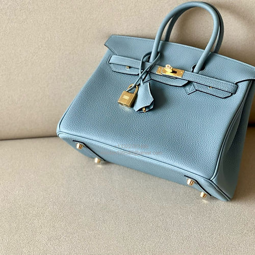 Hermès Birkin 25/30/35cm, handcrafted with togo  leather –Linen Blue