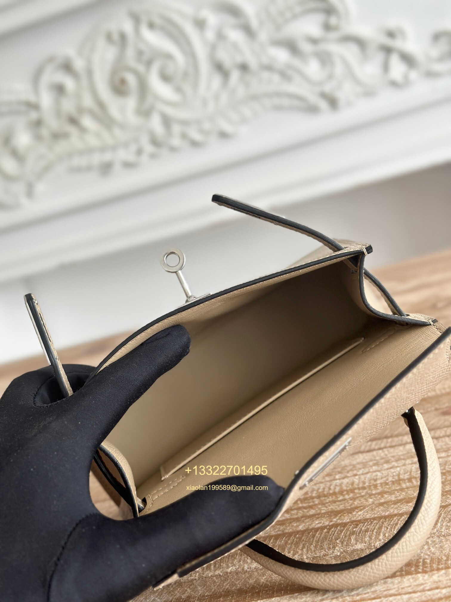 Hermès Epsom Leather Mini Kelly II in Asphalt Gray Purely Handcrafted with Waxed Thread Stitching, High-End Customization