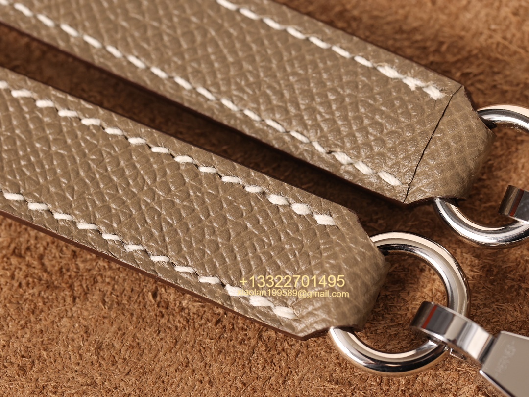 Hermès Kelly Handbag in Elephant Gray Epsom Cowhide Leather, Purely Handcrafted, High-End Customization Edition