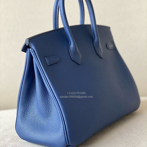 Hermès Birkin 25/30/35cm, handcrafted with togo  leather – Sapphire Blue
