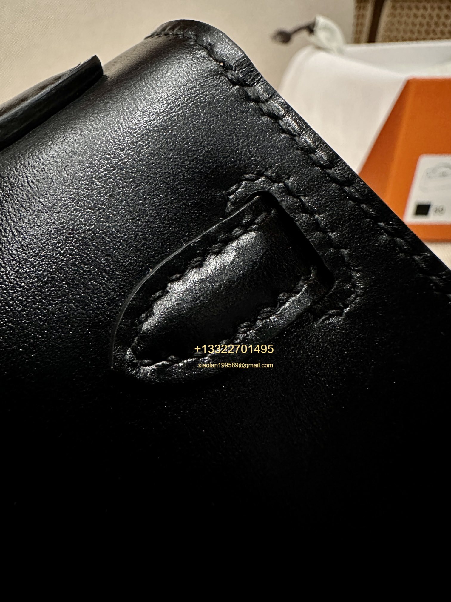 Hermès Mini Kelly II Handbag in Black Made from Box Calf Leather, Purely Handcrafted, High-End Customization Edition
