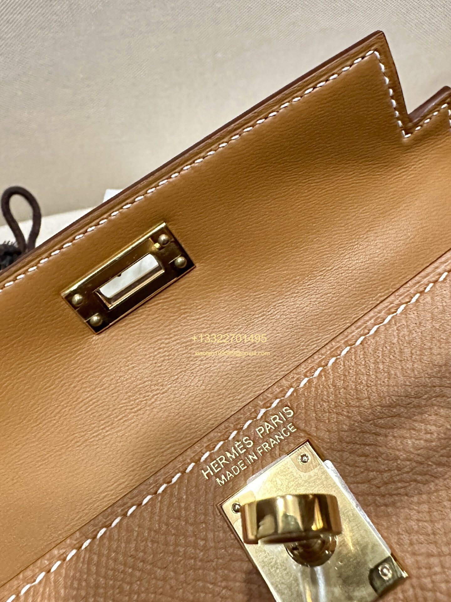 Hermès Mini Kelly II Handbag in Gold Brown Made from Epsom Cowhide Leather, Purely Handcrafted, High-End Customization Edition
