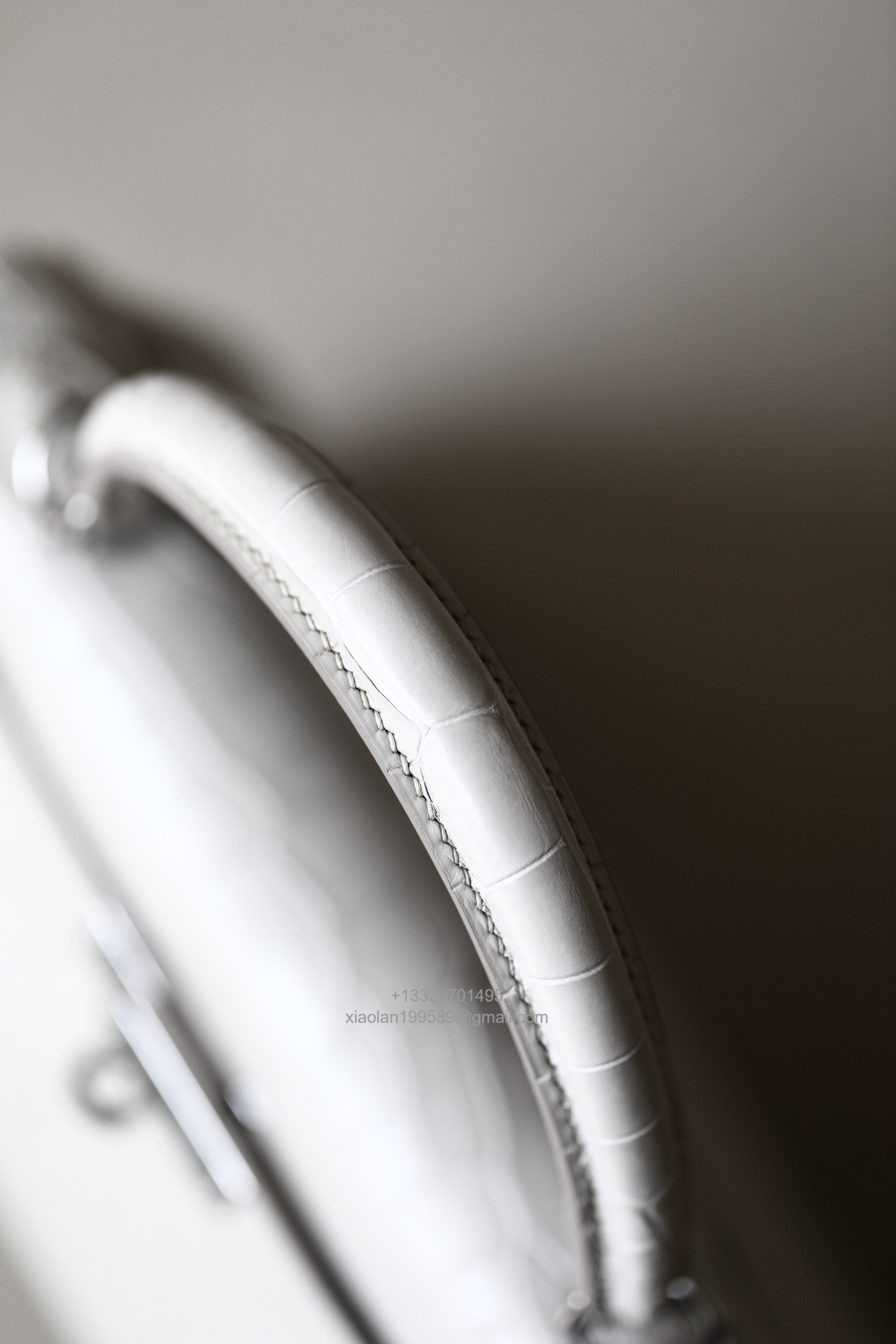 Hermès Kelly 25/28/32cm in Crocodile Leather, Fully Handmade Premium Private Customization-Milkshake White