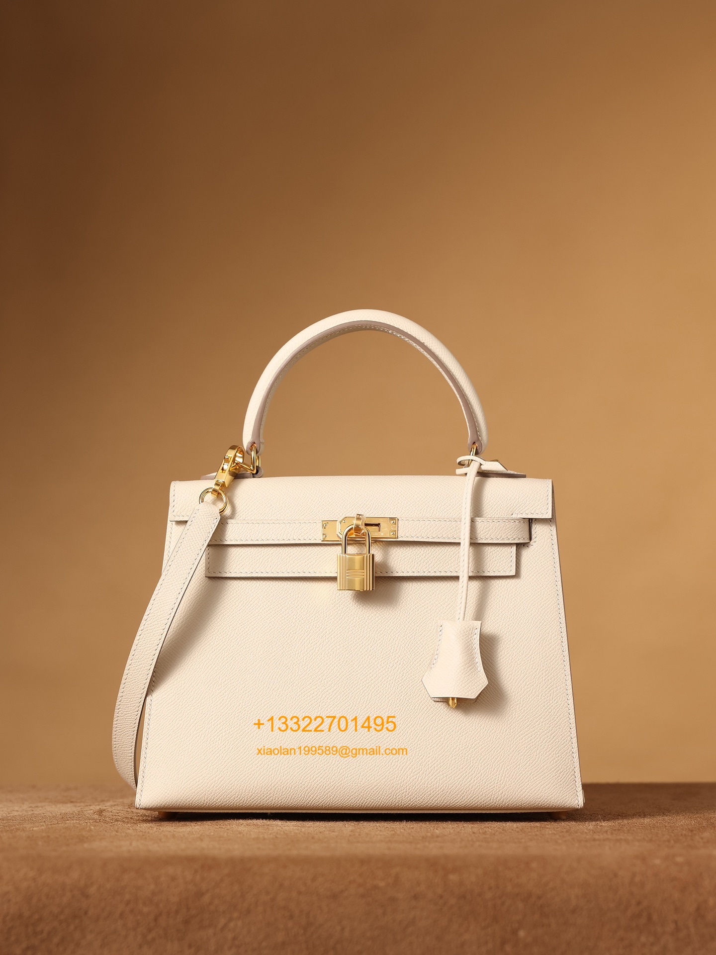 Hermès Kelly Handbag in Milky White Epsom Cowhide Leather, Purely Handcrafted, High-End Customization Edition