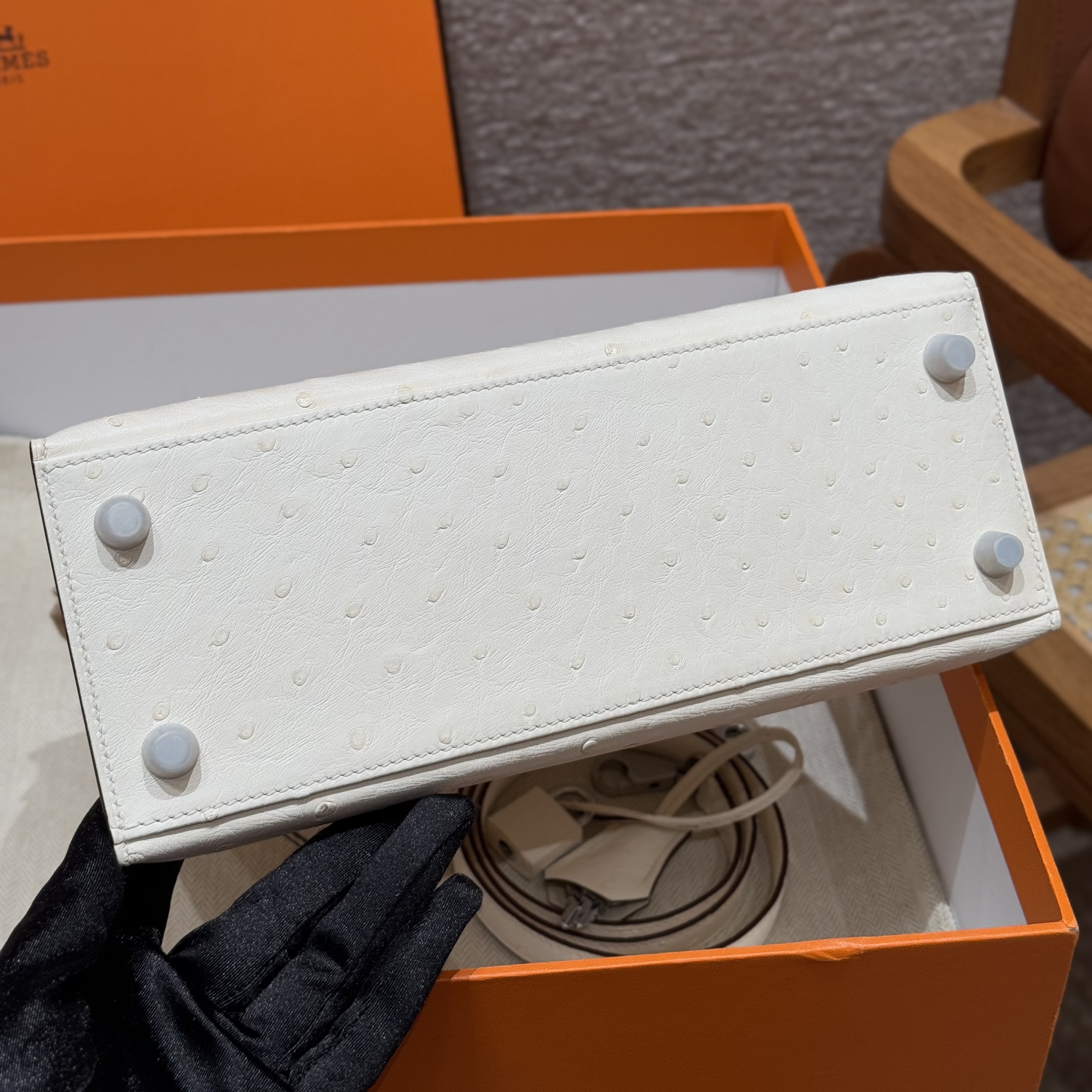 Kelly 25/28/32cm South African KK Ostrich Leather, Premium Fully Handcrafted Exclusive Custom –i2/nata