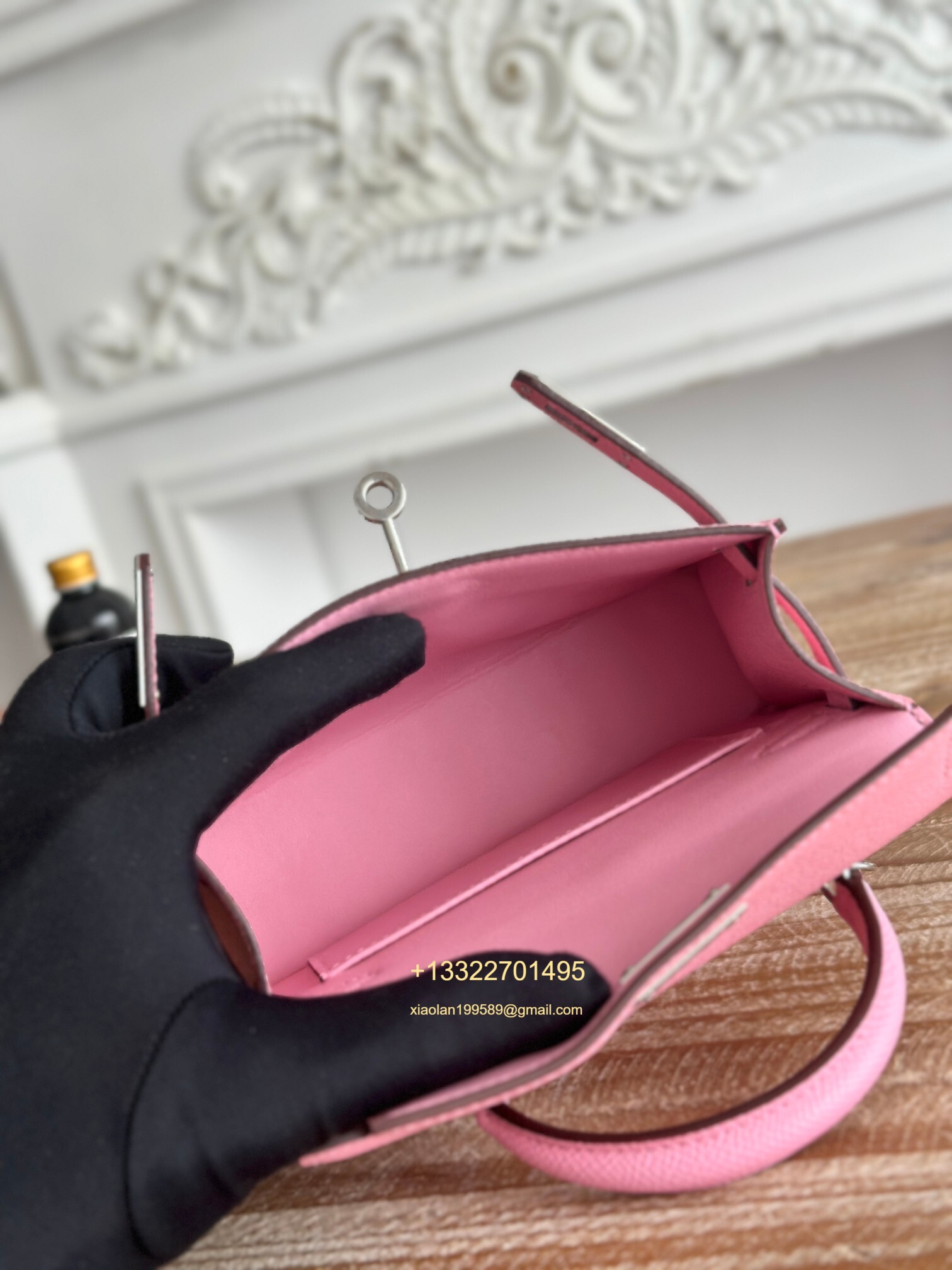 Hermès Epsom Leather Mini Kelly II in Cherry Blossom Pink Purely Handcrafted with Waxed Thread Stitching, High-End Customization