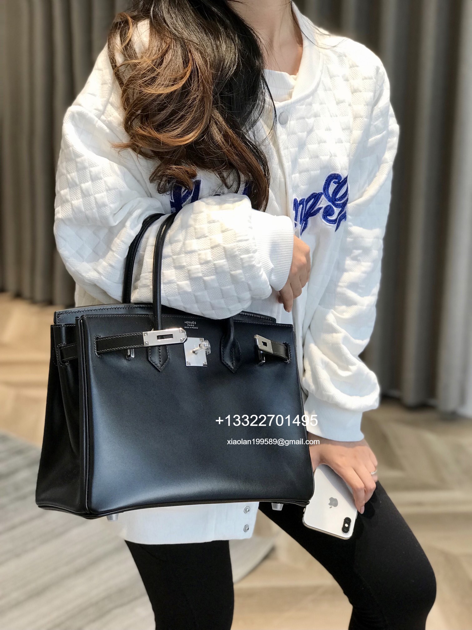 Hermes Birkin Black Box Leather