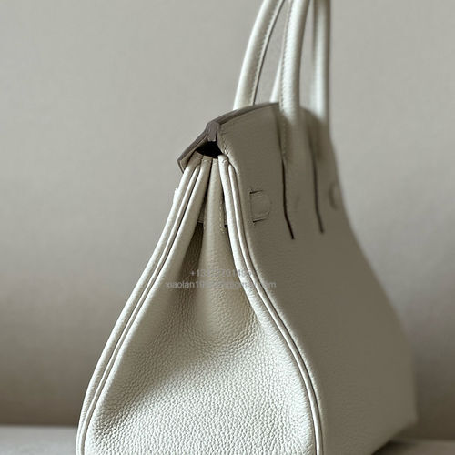 Hermès Birkin 25/30/35cm, handcrafted with togo  leather –Milkshake White