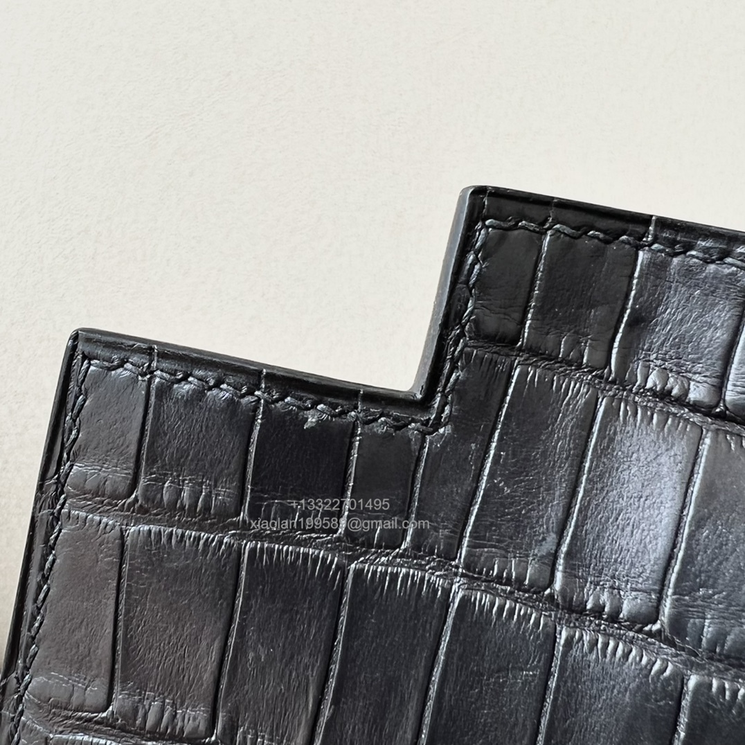 Hermès Kelly 25/28/32cm in Crocodile Leather, Fully Handmade Premium Private Customization-Black