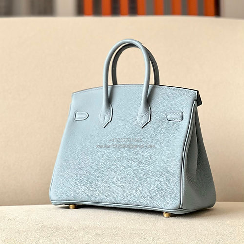 Hermès Birkin 25/30/35cm, handcrafted with togo  leather –Linen Blue