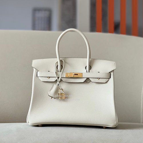 Hermès Birkin 25/30/35cm, handcrafted with imported French Epsom leather – Milky White