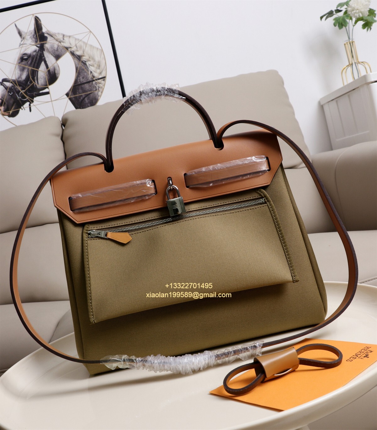 Hermès Herbag Zip 31 Bag, Original Custom Stainless Steel Hardware, French Factory Leather, Imported Double-layer High-dimensional Waterproof Canvas Material.