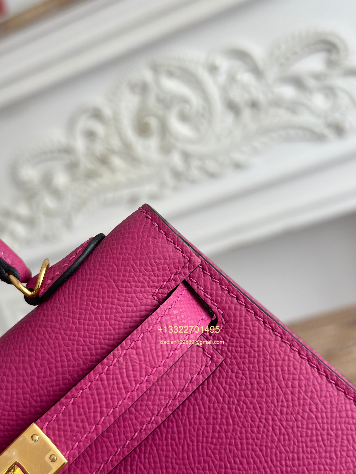 Hermès Epsom Leather Mini Kelly II in Rose Violet Purely Handcrafted with Waxed Thread Stitching, High-End Customization