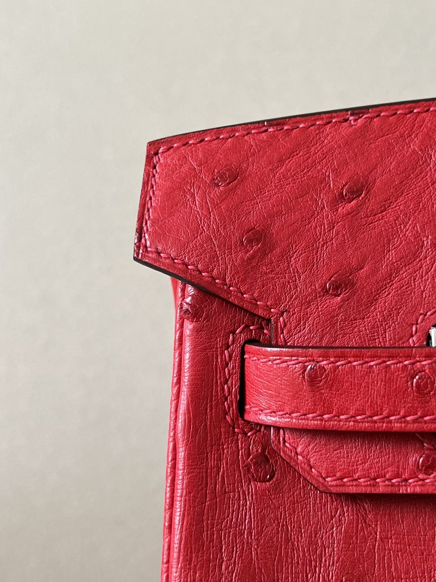 Birkin 25/30/35cm South African KK Ostrich Leather, Premium Fully Handcrafted Exclusive Custom –Ferrari Red