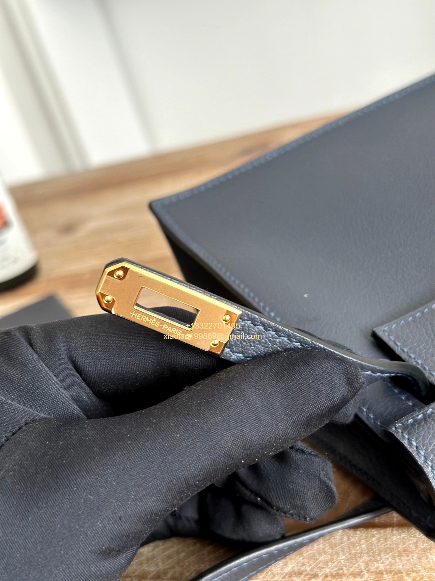 Hermès Swift Kelly Danse Bag in Black, Fully Handmade High-end Customization.