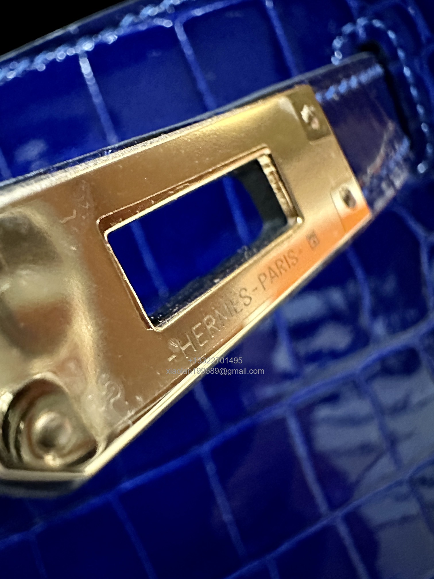 Hermès Kelly 25/28/32cm in Crocodile Leather, Fully Handmade Premium Private Customization-Electric Blue