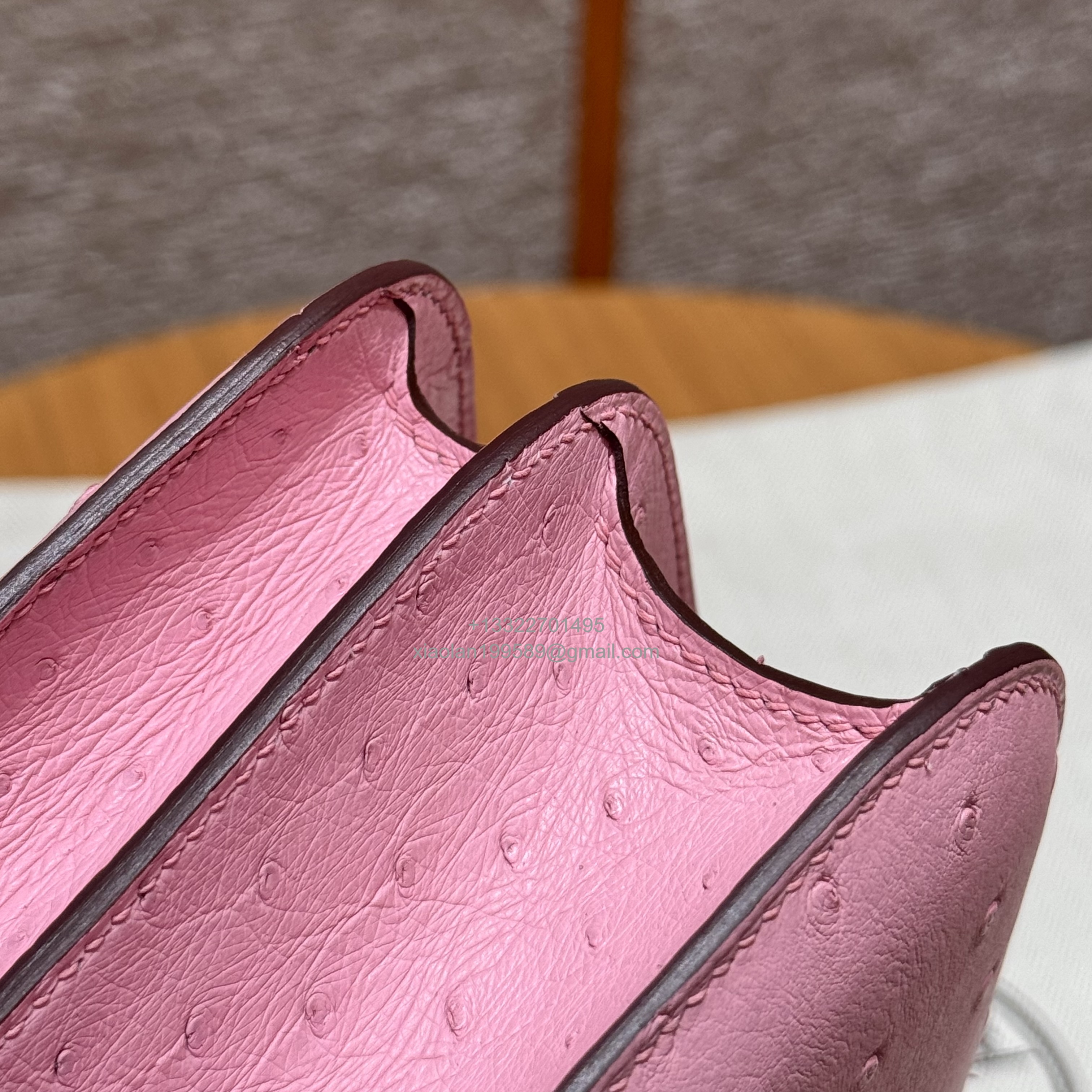 Hermès Constance 18/24 in Ostrich Leather, Premium Fully Handmade Exclusive Customization – Bubblegum Pink