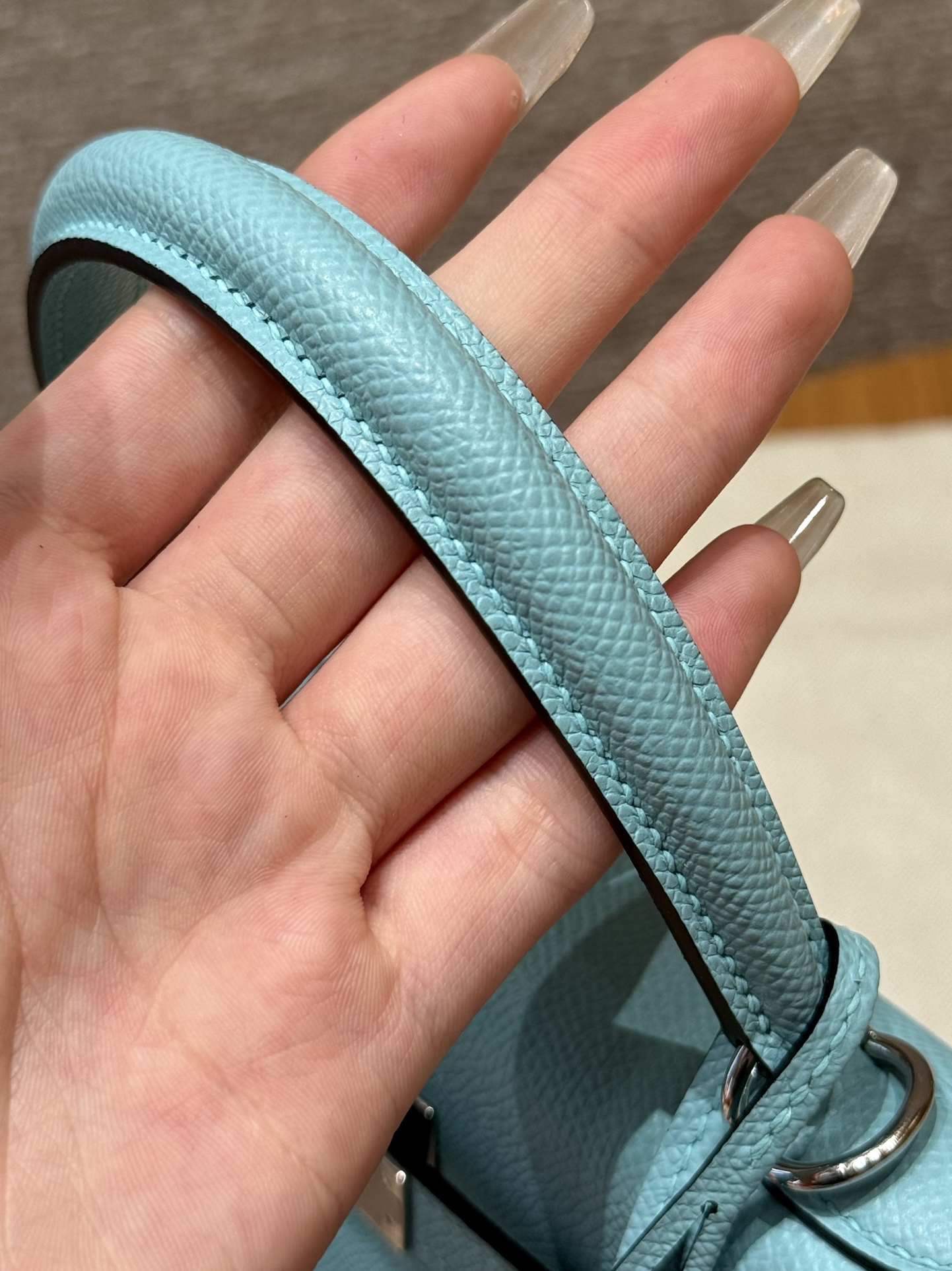 Hermès Kelly Handbag in Blue atoll Epsom Cowhide Leather, Purely Handcrafted, High-End Customization Edition