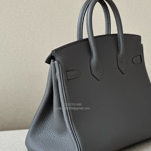 Hermès Birkin 25/30/35cm, handcrafted with togo  leather –Tin Grey