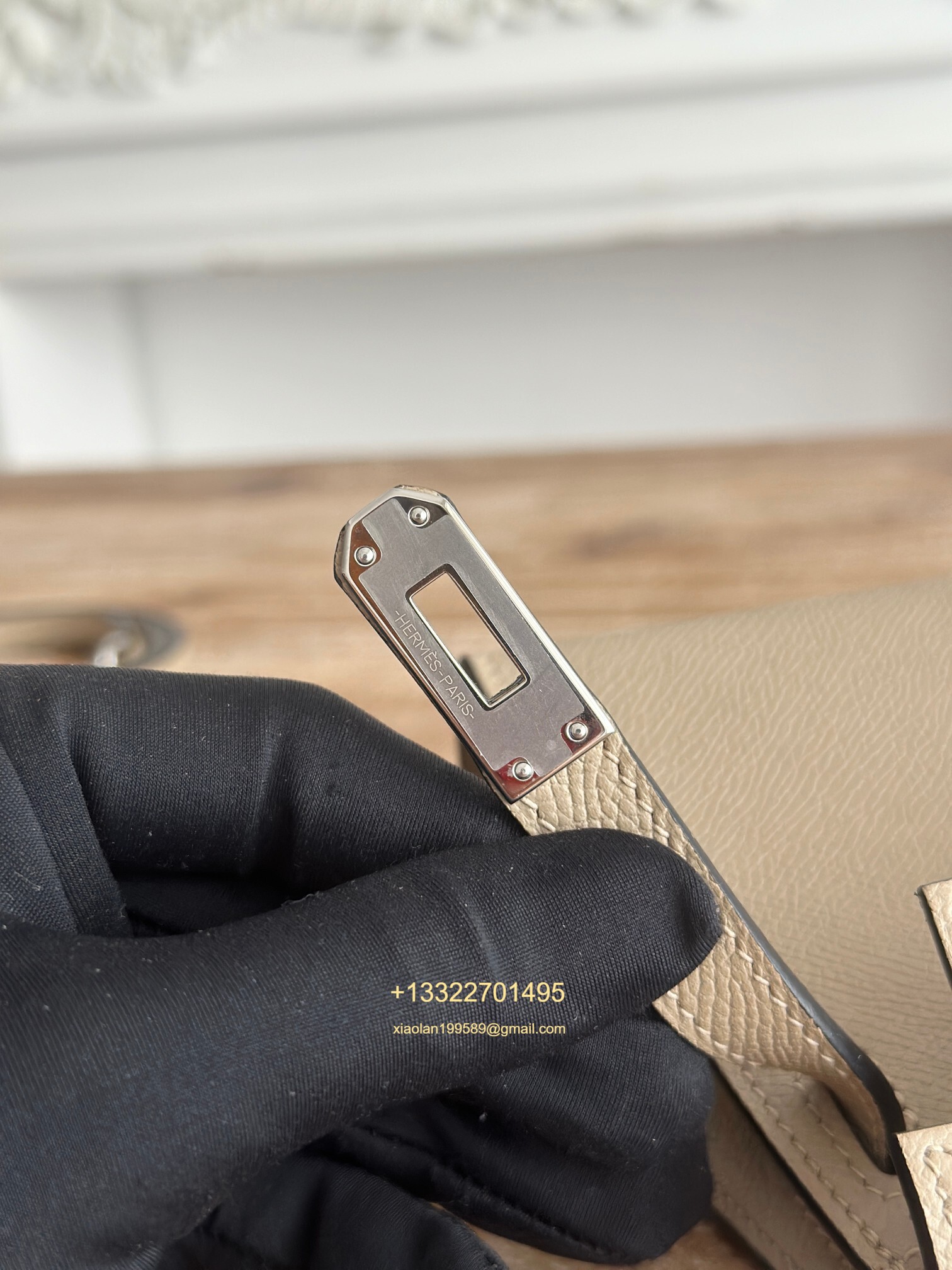 Hermès Epsom Leather Mini Kelly II in Asphalt Gray Purely Handcrafted with Waxed Thread Stitching, High-End Customization