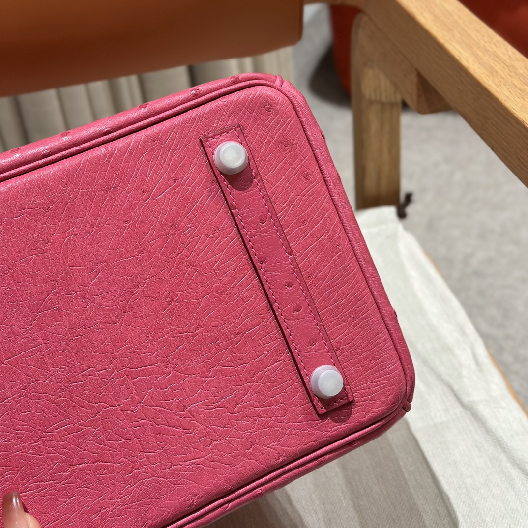 Birkin 25/30/35cm South African KK Ostrich Leather, Premium Fully Handcrafted Exclusive Custom –5J/Fuschia