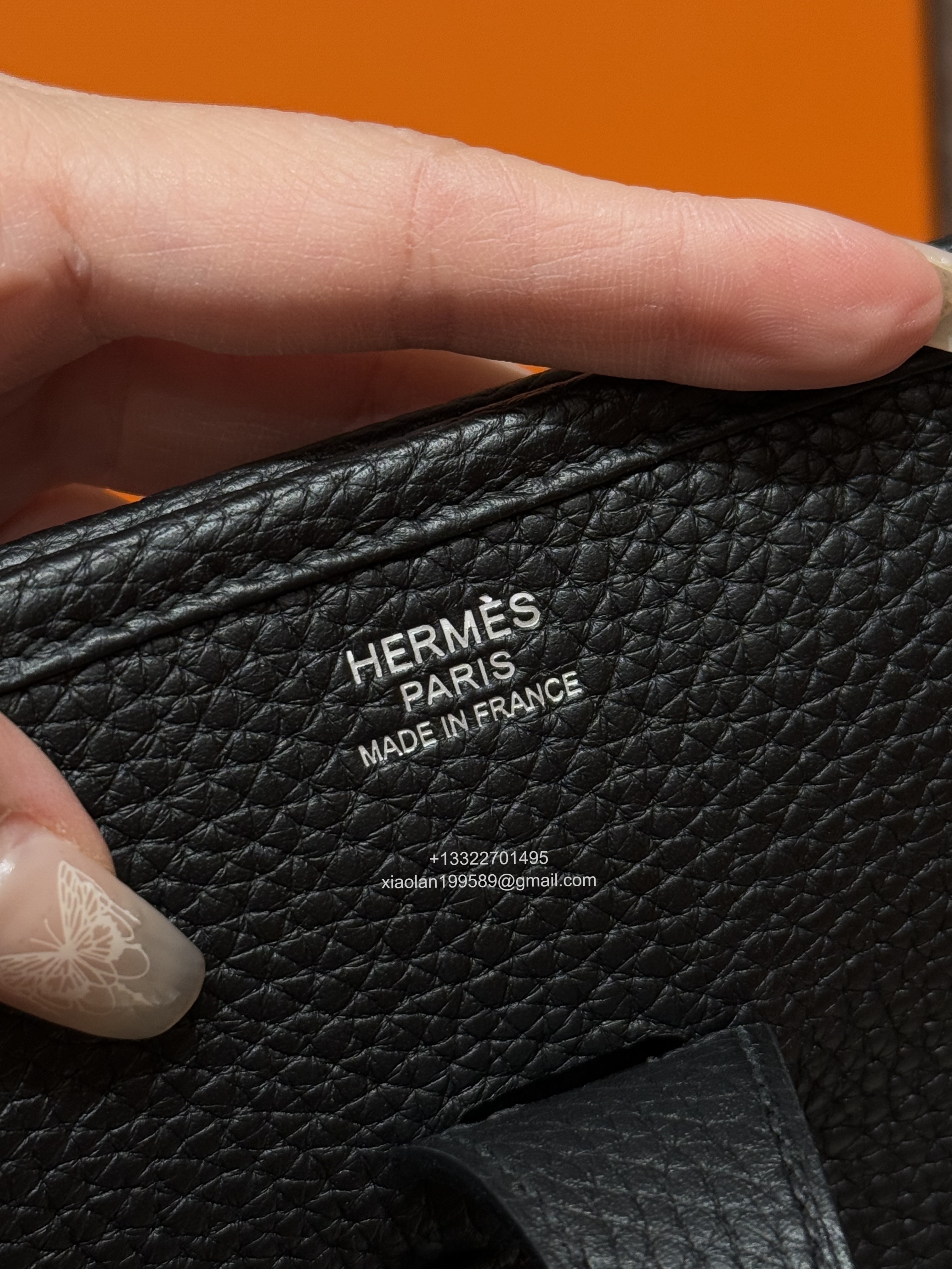 Hermès Evelyne Bag in Clemence Leather, Premium Handcrafted Customization – Black.