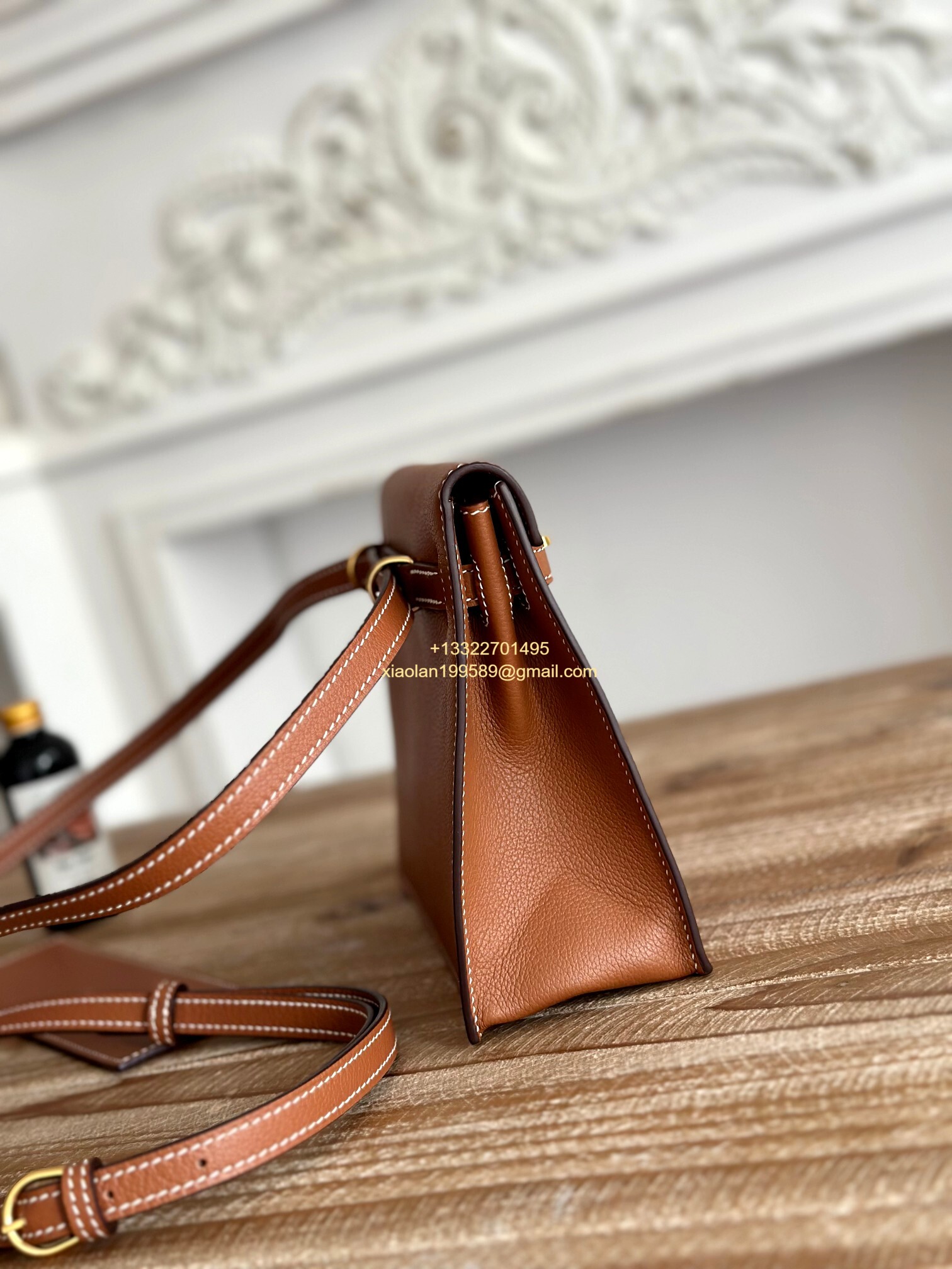Hermès Swift Kelly Danse Bag in Gold Brown, Fully Handmade High-end Customization.