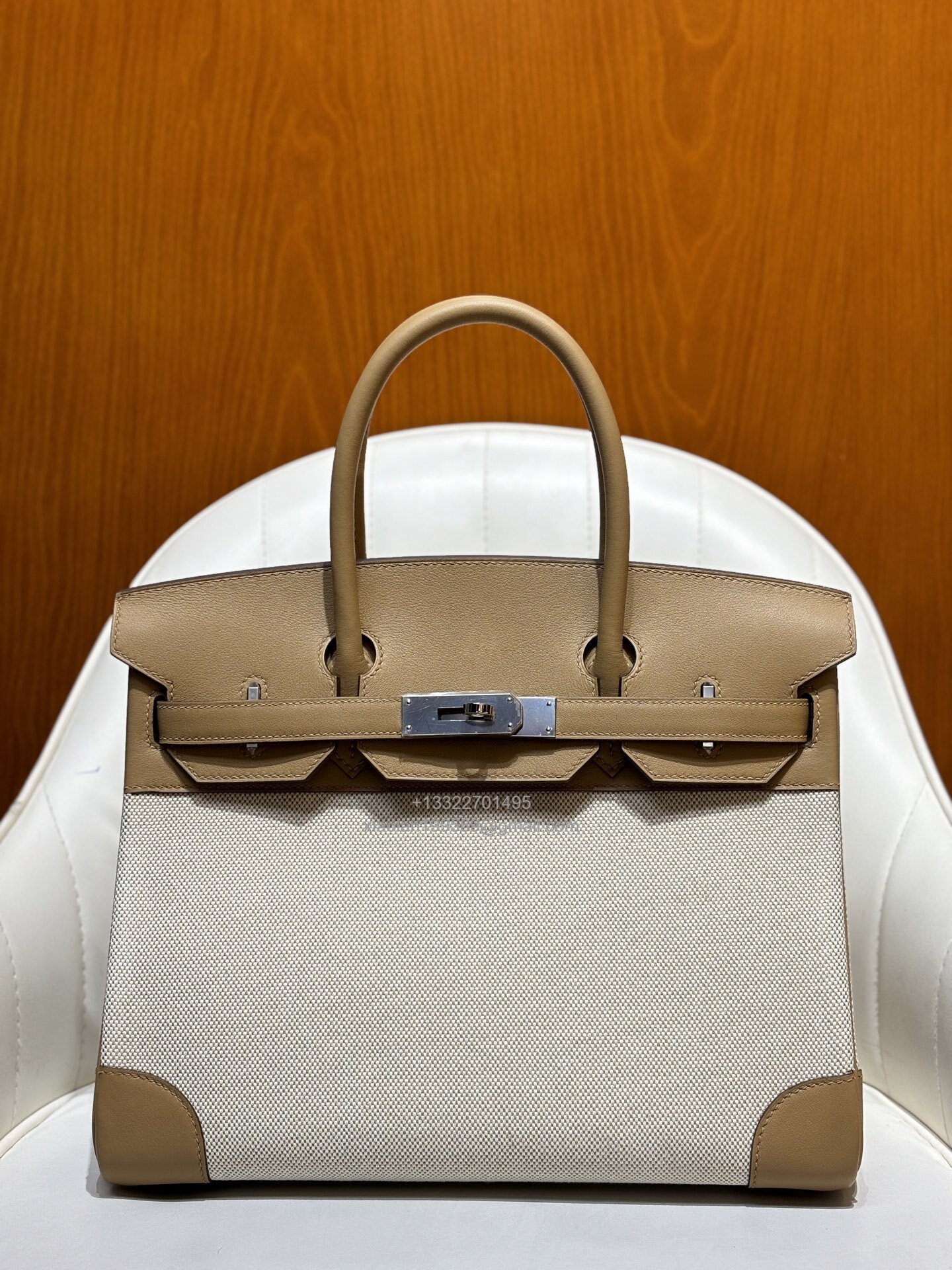 Hermès Birkin 25/30/35cm in Original Imported Swift Leather Patchwork Milk Tea, Limited Edition, Boutique Synchronized, Fully Hand-stitched with Beeswax Thread, Solid Steel Hardware.