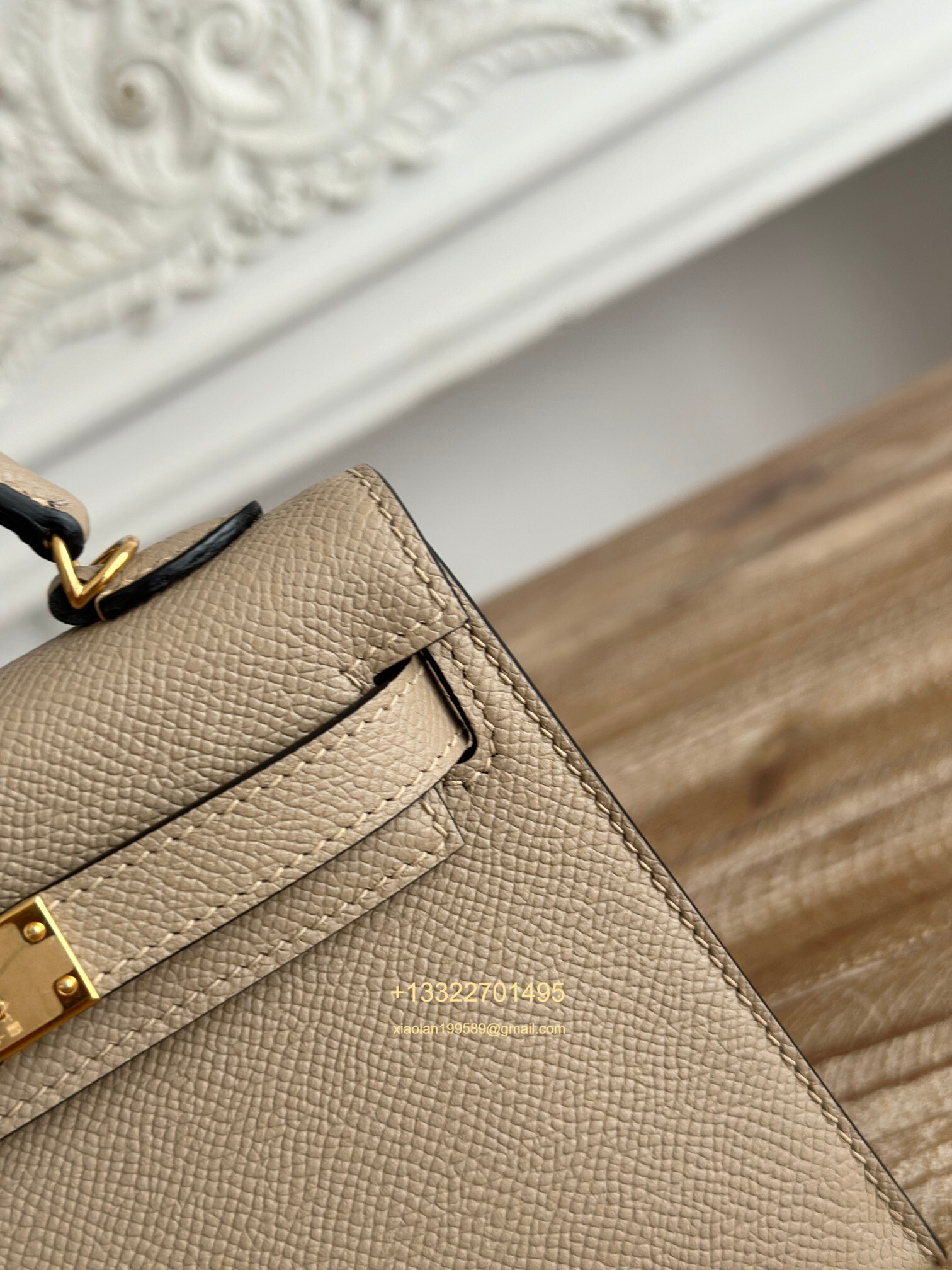 Hermès Epsom Leather Mini Kelly II in Asphalt Gray Purely Handcrafted with Waxed Thread Stitching, High-End Customization