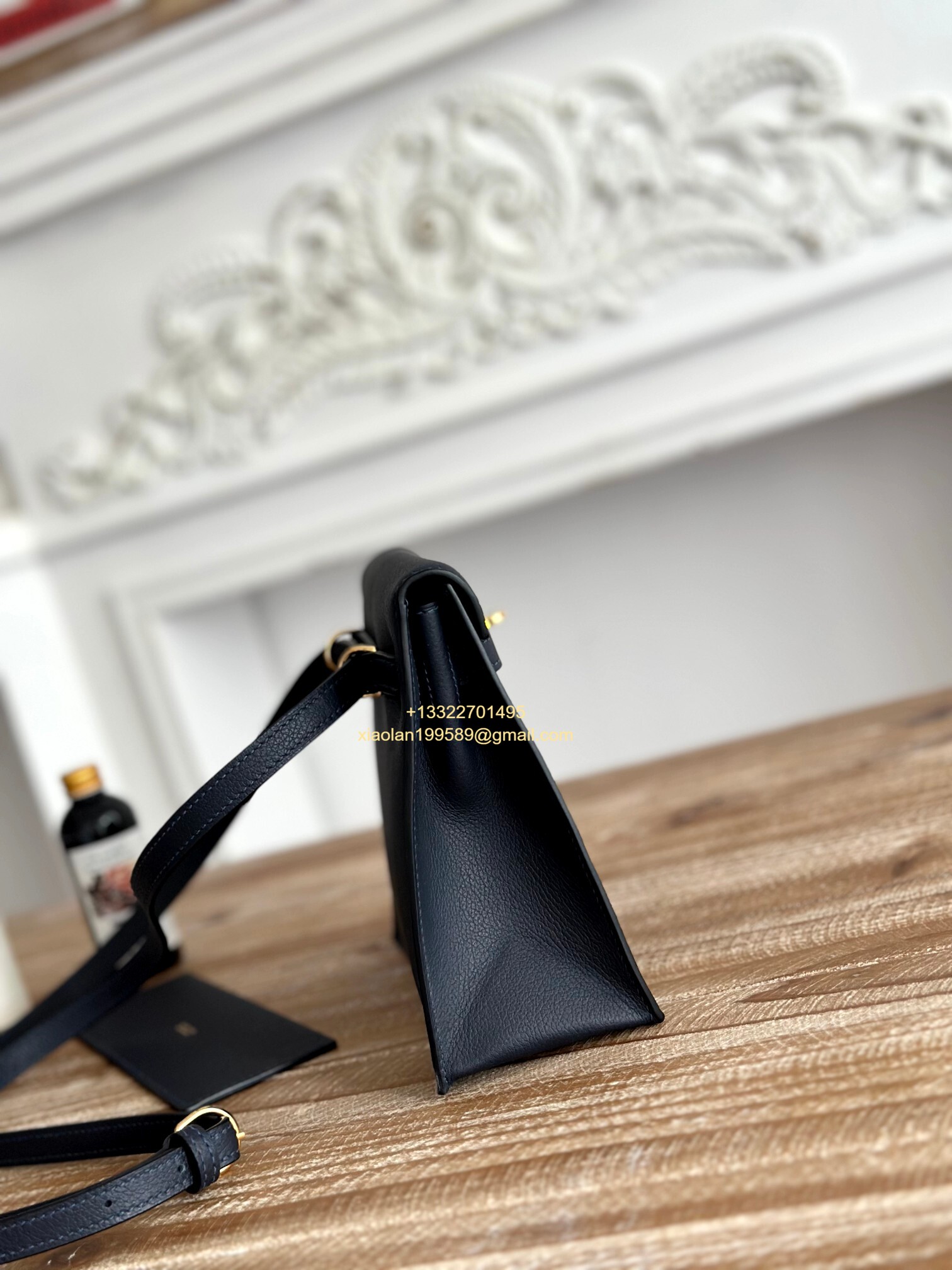 Hermès Swift Kelly Danse Bag in Black, Fully Handmade High-end Customization.