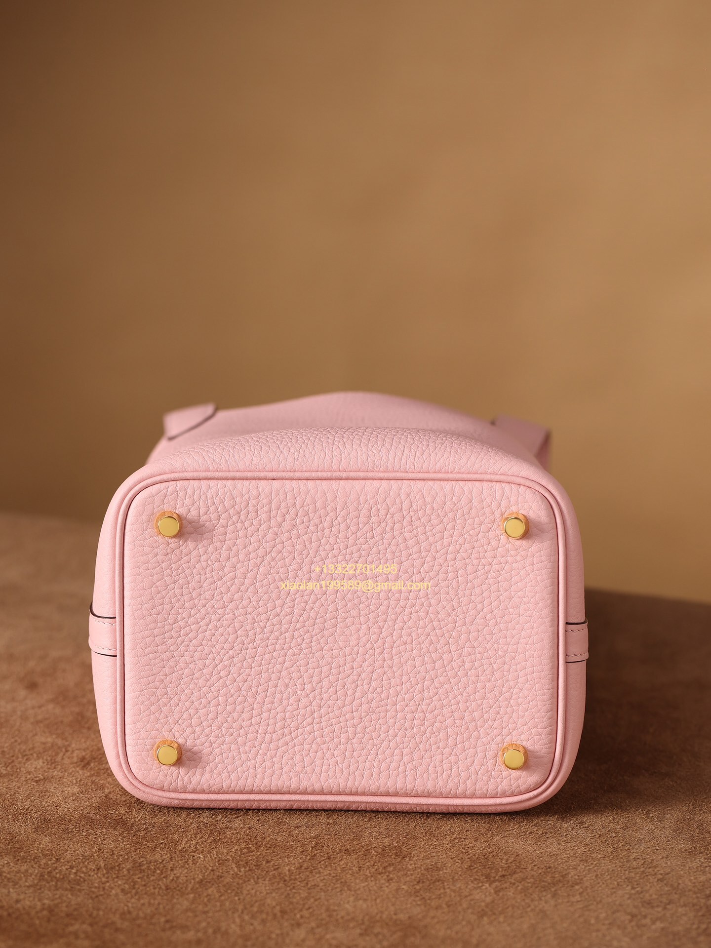 Hermès Picotin 18/22 in Clemence Leather, Hand-stitched with Beeswax Thread, High-end Customization - Sakura Pink.