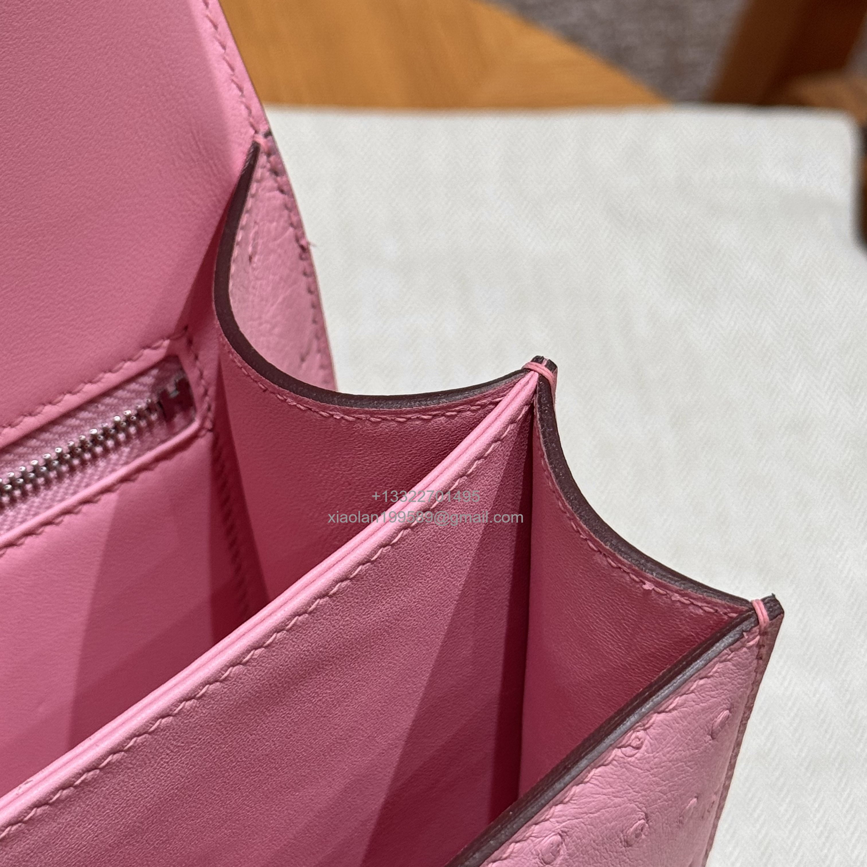 Hermès Constance 18/24 in Ostrich Leather, Premium Fully Handmade Exclusive Customization – Bubblegum Pink