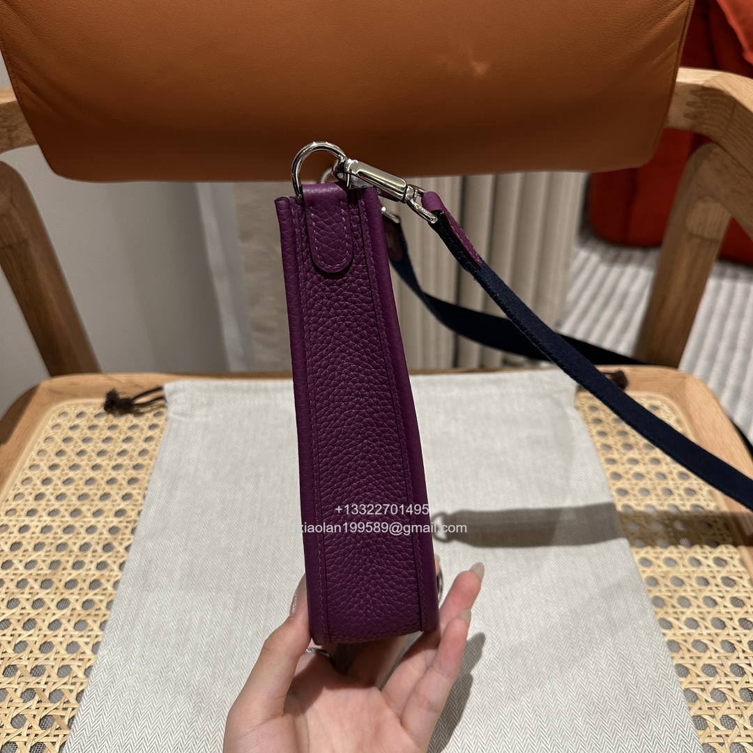 Hermès Evelyne mini Bag in Clemence Leather, Premium Handcrafted Customization-Anemone